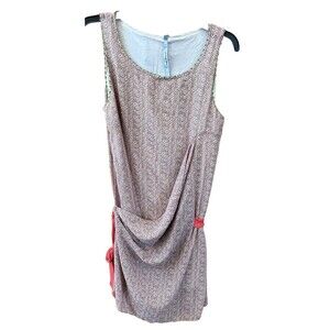 COP. COPINE women dress Limbi Robe Sleeveless Wrap Lined 42 Tie Waist